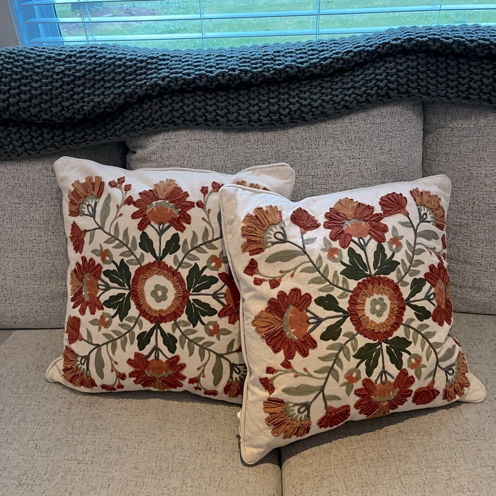 Decorative pillows, set of two. Purchased from Kirklands a few months ago.